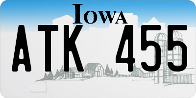 IA license plate ATK455