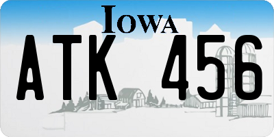 IA license plate ATK456