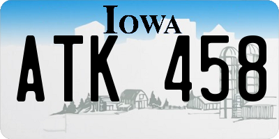 IA license plate ATK458
