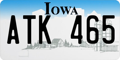 IA license plate ATK465