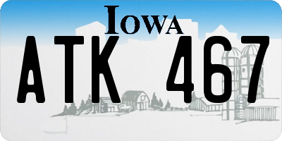 IA license plate ATK467