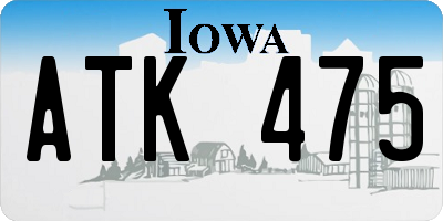 IA license plate ATK475