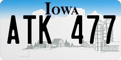 IA license plate ATK477