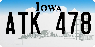 IA license plate ATK478