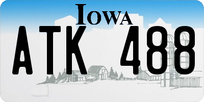 IA license plate ATK488