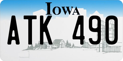 IA license plate ATK490