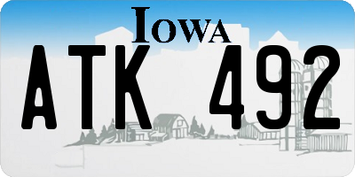 IA license plate ATK492