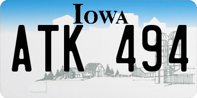 IA license plate ATK494