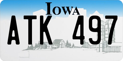 IA license plate ATK497