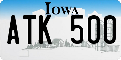 IA license plate ATK500