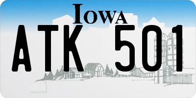 IA license plate ATK501