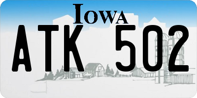 IA license plate ATK502