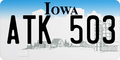 IA license plate ATK503