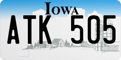 IA license plate ATK505