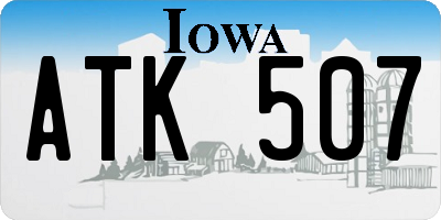 IA license plate ATK507