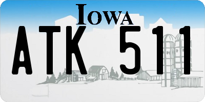 IA license plate ATK511