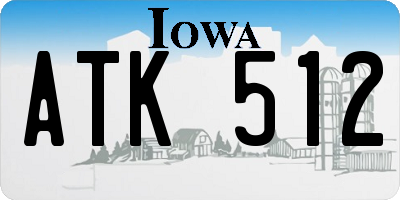 IA license plate ATK512