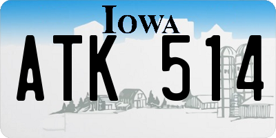 IA license plate ATK514