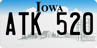 IA license plate ATK520