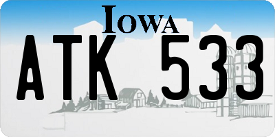 IA license plate ATK533