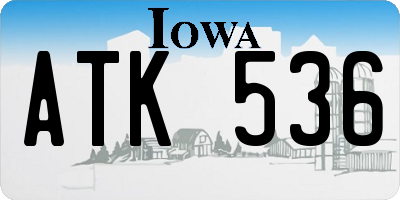 IA license plate ATK536