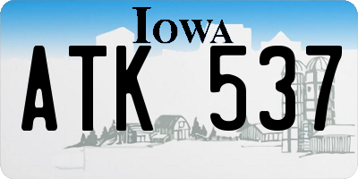 IA license plate ATK537