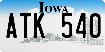 IA license plate ATK540
