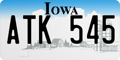 IA license plate ATK545