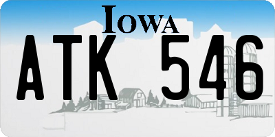 IA license plate ATK546