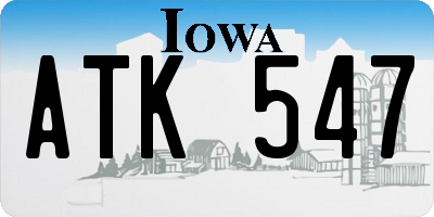 IA license plate ATK547