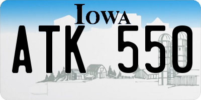 IA license plate ATK550