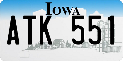 IA license plate ATK551