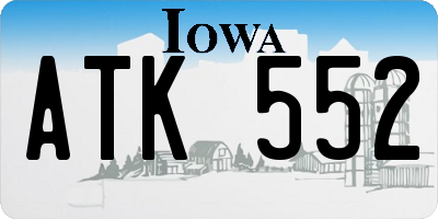 IA license plate ATK552