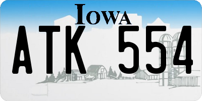 IA license plate ATK554