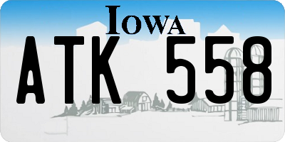 IA license plate ATK558