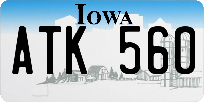 IA license plate ATK560
