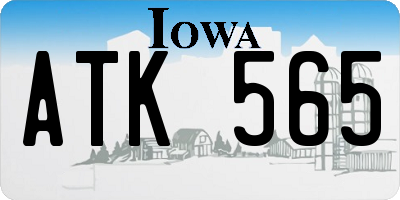IA license plate ATK565