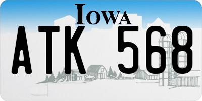 IA license plate ATK568