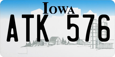 IA license plate ATK576