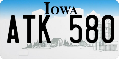 IA license plate ATK580