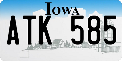 IA license plate ATK585