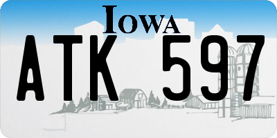 IA license plate ATK597
