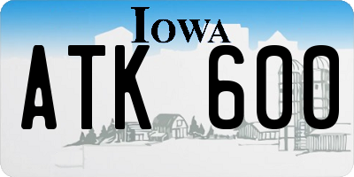 IA license plate ATK600