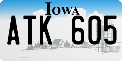 IA license plate ATK605