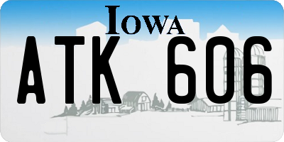 IA license plate ATK606