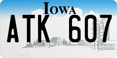 IA license plate ATK607