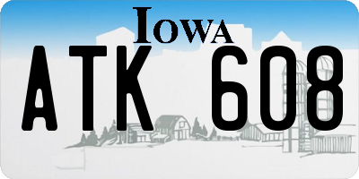 IA license plate ATK608