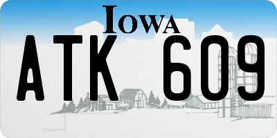 IA license plate ATK609
