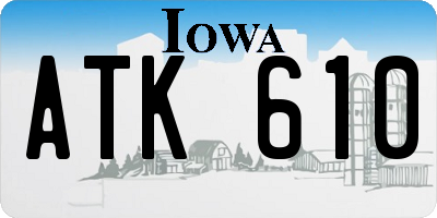 IA license plate ATK610