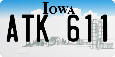 IA license plate ATK611
